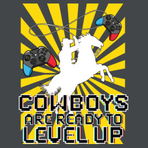 Level up Cowboys 02-006 - Heavy Blend Crewneck Sweatshirt - Youth Cooling Performance Short Sleeve Tee Design