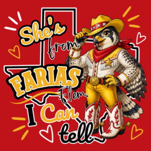 She's From Farias 02-606 - Adult Cooling Performance Long Sleeve Tee Design
