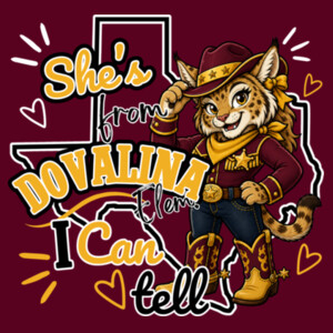 She's From Dovalina 20-103 - Adult Cooling Performance Short Sleeve Tee Design
