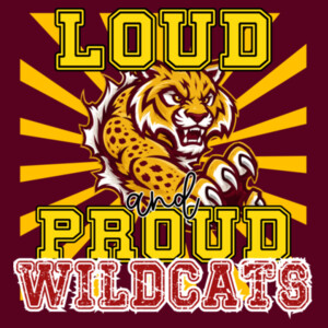 Loud & Proud Wildcats 20-600 - Adult Cooling Performance Short Sleeve Tee Design