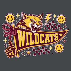 Wildcats Pennant 20-604 - Adult Cooling Performance Long Sleeve Tee Design