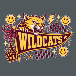 Wildcats Pennant 20-604 - Heavy Blend Crewneck Sweatshirt Design