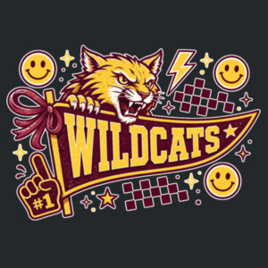 Wildcats Pennant 20-604 - Youth Heavy Cotton 100% Cotton T Shirt Design