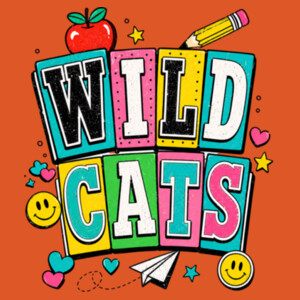 Wildcats Retro Groovy 20-605 - Adult Cooling Performance Long Sleeve Tee Design