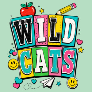 Wildcats Retro Groovy 20-605 - Youth Heavy Cotton 100% Cotton T Shirt Design