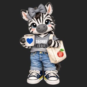 Zebra Mascot 02-804 - Youth Cooling Performance Short Sleeve Tee Design