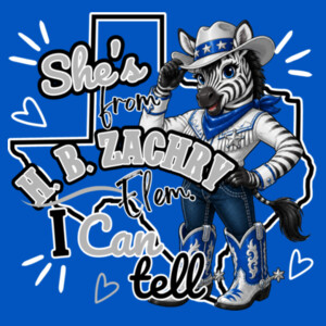 She's From Zachry 02-805 - Youth Cooling Performance Short Sleeve Tee Design