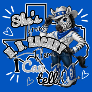 She's From Zachry 02-805 - Adult Cooling Performance Long Sleeve Tee Design