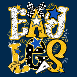 Eagles Preppy Blue/Yellow 20-200 - Youth Cooling Performance Short Sleeve Tee Design