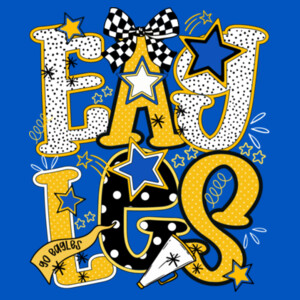 Eagles Preppy Blue/Yellow 20-200 - Adult Cooling Performance Short Sleeve Tee Design