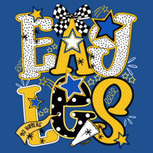 Eagles Preppy Blue/Yellow 20-200 - Youth Heavy Cotton 100% Cotton T Shirt Design