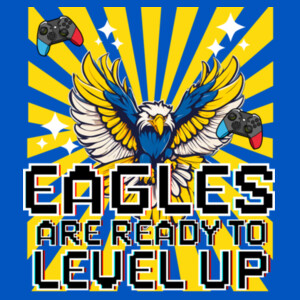 Level Up Eagles Blue and Yellow 20-203 - Youth Cooling Performance Short Sleeve Tee Design