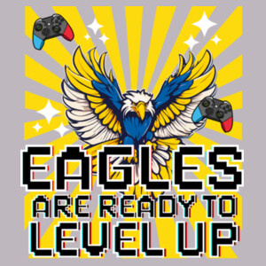 Level Up Eagles Blue and Yellow 20-203 - Adult Cooling Performance Short Sleeve Tee Design