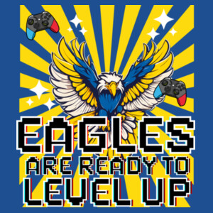 Level Up Eagles Blue and Yellow 20-203 - Adult Softstyle ® T Shirt Design
