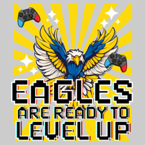 Level Up Eagles Blue and Yellow 20-203 - Heavy Blend Crewneck Sweatshirt Design