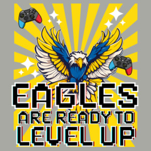 Level Up Eagles Blue and Yellow 20-203 - Youth Heavy Cotton 100% Cotton T Shirt Design