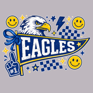 Eagles Blue and Yellow Pennant 20-206 - Adult Cooling Performance Long Sleeve Tee Design