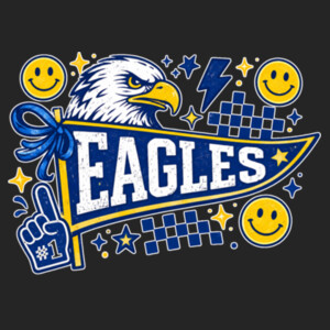 Eagles Blue and Yellow Pennant 20-206 - Adult Cooling Performance Short Sleeve Tee Design