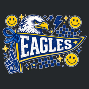 Eagles Blue and Yellow Pennant 20-206 - Adult Softstyle ® T Shirt Design