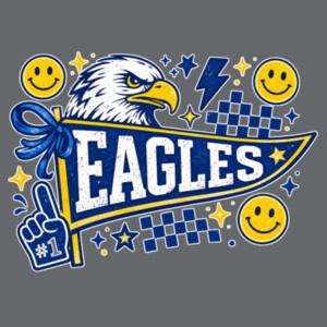 Eagles Blue and Yellow Pennant 20-206 - Heavy Blend Crewneck Sweatshirt Design