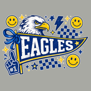 Eagles Blue and Yellow Pennant 20-206 - Youth Heavy Cotton 100% Cotton T Shirt Design