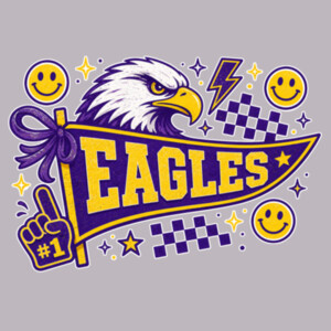Eagles Pennant Yellow and Purple 20-207 - Adult Cooling Performance Long Sleeve Tee Design