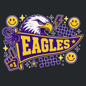 Eagles Pennant Yellow and Purple 20-207 - Adult Softstyle ® T Shirt Design
