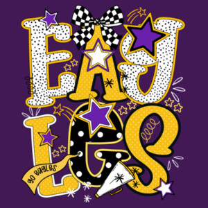Eagles Preppy Purple/Yellow 20-211 - Adult Cooling Performance Short Sleeve Tee Design