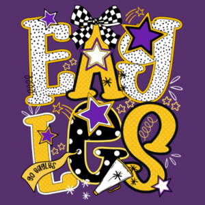 Eagles Preppy Purple/Yellow 20-211 - Youth Heavy Cotton 100% Cotton T Shirt Design