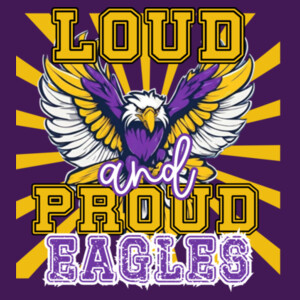 Loud & Proud Eagles Purple/Yellow 20-214 - Youth Heavy Cotton 100% Cotton T Shirt - Youth Cooling Performance Short Sleeve Tee Design