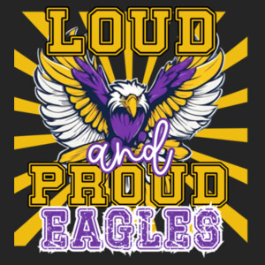 Loud & Proud Eagles Purple/Yellow 20-214 - Youth Heavy Cotton 100% Cotton T Shirt - Adult Cooling Performance Long Sleeve Tee Design