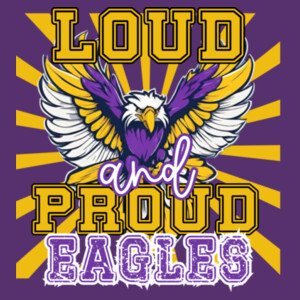 Loud & Proud Eagles Purple/Yellow 20-214 - Youth Heavy Cotton 100% Cotton T Shirt - Heavy Blend Crewneck Sweatshirt Design