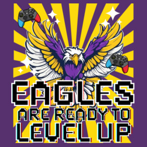 Level Up Eagles Purple/Yellow 20-214 - Heavy Blend Crewneck Sweatshirt Design