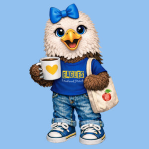 Eagle Mascot Blue 20-217 - Youth Heavy Cotton 100% Cotton T Shirt - Youth Cooling Performance Short Sleeve Tee Design