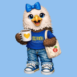 Eagle Mascot Blue 20-217 - Youth Heavy Cotton 100% Cotton T Shirt - Adult Cooling Performance Long Sleeve Tee Design