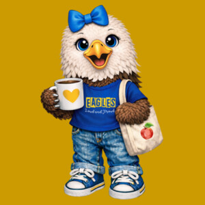 Eagle Mascot Blue 20-217 - Youth Heavy Cotton 100% Cotton T Shirt - Adult Cooling Performance Short Sleeve Tee Design
