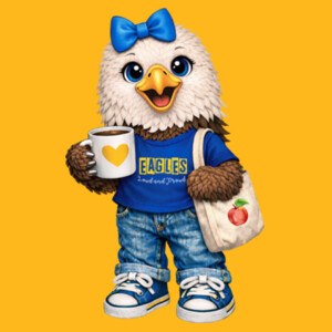 Eagle Mascot Blue 20-217 - Youth Heavy Cotton 100% Cotton T Shirt - Heavy Blend Crewneck Sweatshirt Design