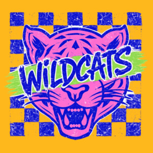 Wildcats Retro Checkered 20-612 - Adult Softstyle ® T Shirt Design