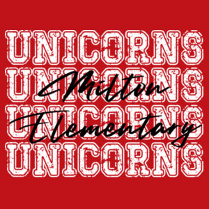 4X Unicorns Milton Elementary 03-901 - Youth Cooling Performance Short Sleeve Tee Design