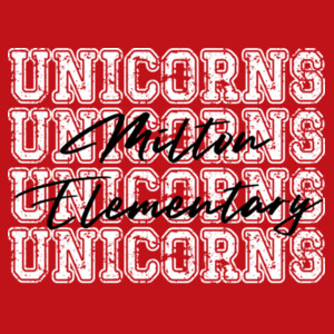 4X Unicorns Milton Elementary 03-901 - Youth Cooling Performance Short Sleeve Tee Design