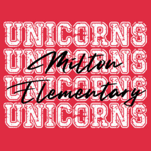 4X Unicorns Milton Elementary 03-901 - Youth Heavy Cotton 100% Cotton T Shirt Design