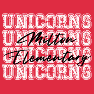 4X Unicorns Milton Elementary 03-901 - Youth Heavy Cotton 100% Cotton T Shirt Design