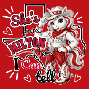 She's from Milton 03-902 - Adult Cooling Performance Long Sleeve Tee Design