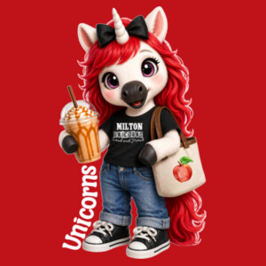Milton Elementary Unicorn Mascot 03-903 - Youth Cooling Performance Short Sleeve Tee Design