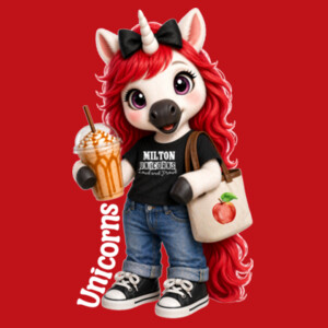 Milton Elementary Unicorn Mascot 03-903 - Adult Cooling Performance Long Sleeve Tee Design