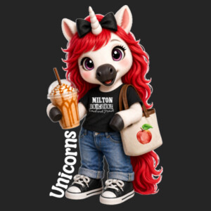 Milton Elementary Unicorn Mascot 03-903 - Adult Cooling Performance Short Sleeve Tee Design