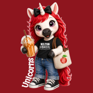 Milton Elementary Unicorn Mascot 03-903 - Heavy Blend Crewneck Sweatshirt Design