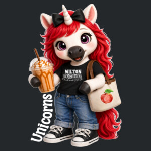 Milton Elementary Unicorn Mascot 03-903 - Youth Heavy Cotton 100% Cotton T Shirt Design