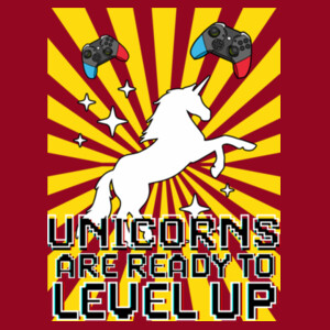Level Up Unicorns 02-502 - Adult Cooling Performance Long Sleeve Tee Design