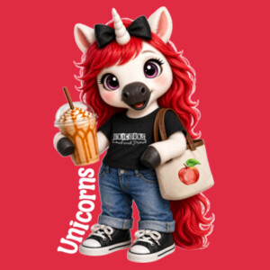 Unicorn Mascot 02-506 - Youth Heavy Cotton 100% Cotton T Shirt Design